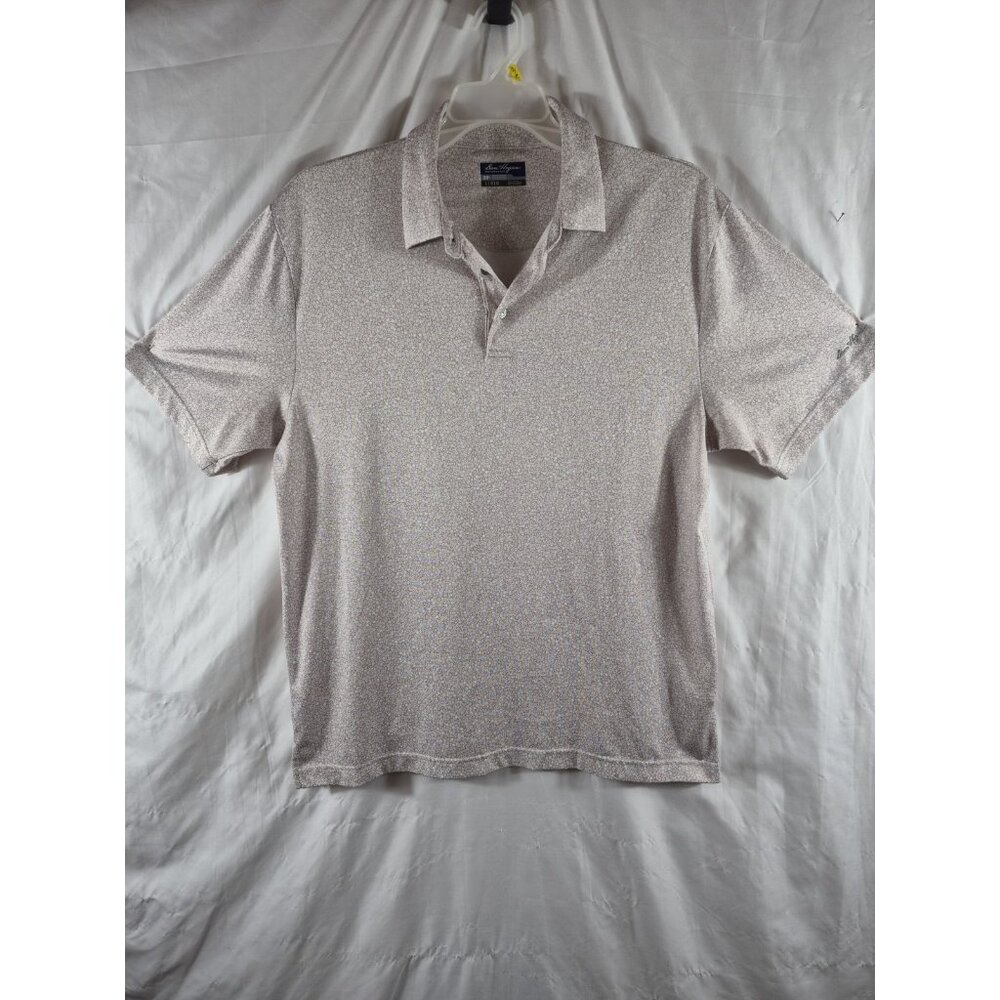 Ben Hogan Men's Tan Floral Performance Golf Activewear Summer Shirt Size L/G